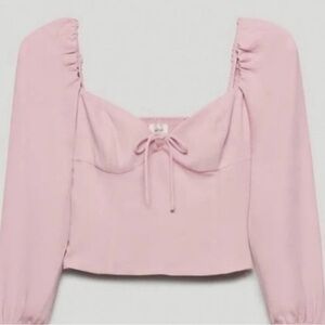 Aritzia Wilfred Pink Novella Blouse